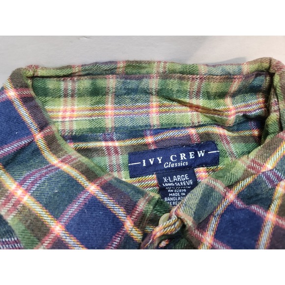 Ivy Crew Classics Mens XL Plaid Long Sleeve Button Down Shirt - Picture 2 of 6